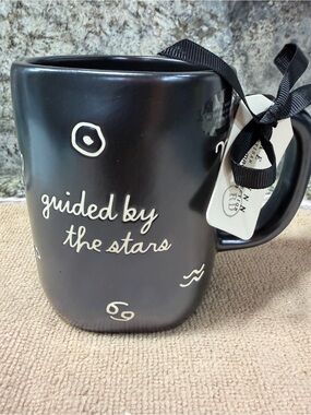 Rae Dunn “Guided by the Stars” Zodiac Astrology Mug | Black | 16 oz | NWT